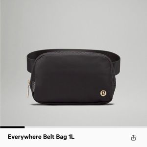 NWT Lululemon Black with Gold Accent Everywhere Belt Bag